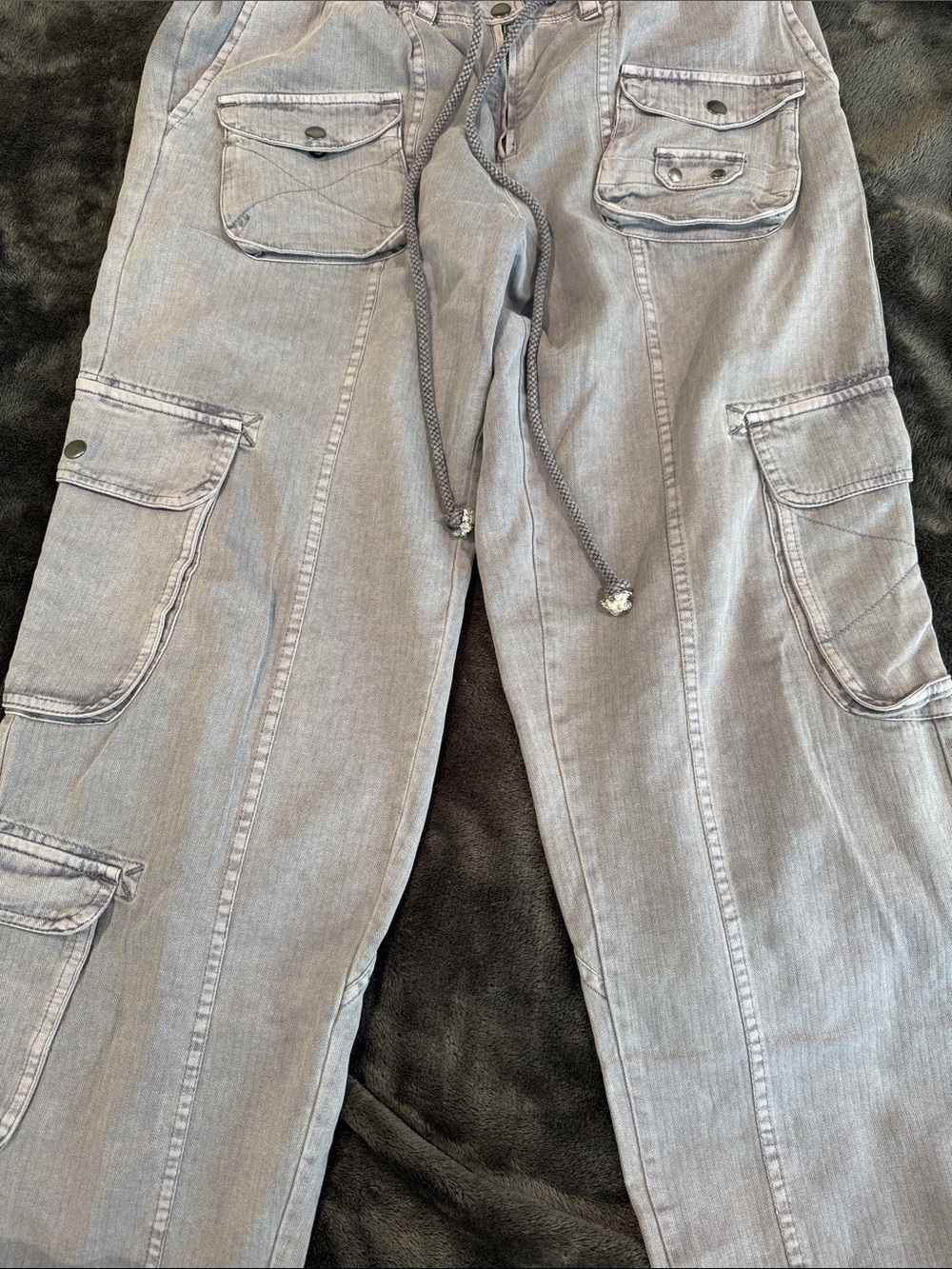 Free People Light Gray women’s Cargo Pants with Drawstring
